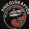 Mens TShirts Philosoraptor Distressed Portrait TShirt For Men Jurassic Park Dinosaurs Film Abbigliamento T Shirt Soft Print Fluffy Creative Gift 230407