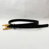 Fashion gold needle buckle thin waist belts for men womens classic genuine cowhide mens Waistband high quality accessories black leather