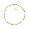 Choker KKBEAD Halskette für Frauen Y2k Zubehör vergoldet wasserdicht Perlen Schmuck Geschenk Boho Stil