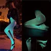 Kadınlar SOCKS Noctilucence Bolsow Out Fishnet Çorapları Şık Parti Kulübü Örgü Külotlu Köpeği Moda Aydınlık Naylon Tayt Çorap