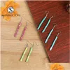 Dangle Lustre Nouvelle Arrivée Colorf Carré Pierre Naturelle Boucle D'oreille Pour Femmes Filles Sier Crochet Mode Simple Jewelr Dhjcj