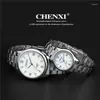 Wristwatches Fashion Rhinestone Rome Time Scale Men's Wristwatch Full Steel Analog Quartz Business Man Watch Men Casual Watches Chenxi