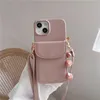 Crossbody Lychee Print Vogue Phone Case for iPhone 14 13 12 11 Pro Max Samsung Galaxy S23 Ultra S22 Plus 5G A54 Adjustable Lanyard Card Slot Solid Leather Wallet Shell