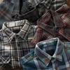 Casual shirts van heren van hoge kwaliteit van hoge kwaliteit multi-kleuren dikke 100% katoen met lange mouwen geborsteld vlakte Patroon flanellen shirt 230408