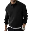 Herrtröjor 2023 Autumn Slim Fit Sticke tröja män långärmad polo stickad skjorta mode casual knapp pullover stickad klädsel för