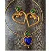 Backs Ohrringe Europa und die Vereinigten Staaten Mitte Vintage Green Glass Love Ohrclip