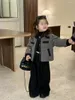 Vestes de Style coréen pour petites filles, manteaux d'automne et d'hiver, cardigans à bordure noire pour tout-petits, vêtements chauds d'extérieur pour enfants