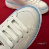 2024-Designer Trainer Sneaker Casual Shoes Calfskin Leather White Green Blue Overlays Platform Low Sneakers Shoe