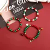 Strand Fashion 3pcs أساور عيد الميلاد مجموعة للنساء الرائعة المصنوعة يدويًا حبات سانتا كلوز زخرفة هدية