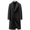 Misto lana da uomo Moda uomo Trench lungo in lana Autunno Inverno Doppio petto Cammello Giacche Cappotto Business casual Chic Giacca a vento 231108