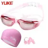 Goggles Yetişkinler HD Anti-Fog UV Koruma Yüzme gözlükleri Su Spor Kadın Erkekler Dalış Burun Klipli Yüzme Kapağı P230408