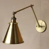 Wandlampen IWHD Messing Retro Industrial Vintage Lampen Leuchten Swing Long Arm Light Sconce Edison Apliques Pared