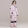 Vestes de ski Montagne Enfants Snowboard Ensemble Coupe-Vent Imperméable Fille Chaude Combinaison Sport Une Pièce Garçon Snowsuit Vêtements À Capuchon