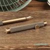 wholesale Unique Vintage Brass Portable Pocket Fountain Pen Students Writing Signature Business