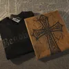 T-shirts pour hommes Vintage Brown Cross T-shirt gothique graphique imprimé coton décontracté surdimensionné tee-shirt pour hommes Y2K grunge vêtements hip hop street top unisexe 230408