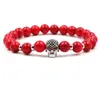 Strand Feminino Masculino Personalidade Micro Inset Zircon Crânio Pulseira Elástica 3 Cores Natural Charmosa Pedra Contas Pulseira Jóias