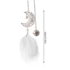 Décorations Lune Plume Dream Catcher Intérieur Rétroviseur Bohème Pendentif Pour Voiture Maison Chambre AA230407