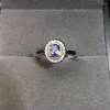 Ringos de cluster anel de tanzanita natural e real 925 Projeto de jóias finas de prata esterlina