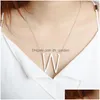 Pendant Necklaces Rose Gold Plated Stainless Steel Necklace Az English Alphabet Initial Capital Letter Fashion Dhgmj