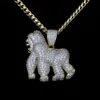 Designer de jóias RTS Moda bronze Bling gelado zircão cúbico animal rei kong gorila orangotango colares pingentes para jóias hip hop