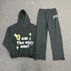 Hoodies Letter Printing Casual Hooded Sweater Straight Leg Pants