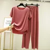 Damen Nachtwäsche Fdfklak Kurzarm Zweiteiler Sommer Grün Pyjama Anzug Für Damen Mode Weiche Nachtwäsche Koreanische Lose Nachtwäsche 230421