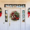 Decorative Flowers Cottage Wreaths For Christmas Aesthetical Creative Front Door Garland With Large Bow Home Decor Products Courtyard