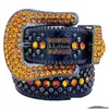 Ремни мужчины женщины BB Simon Belt Luxury Designer Retro Buckle 20 Color Crystal Diamond Drop Deloge Accessories Dhsi5