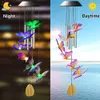 Wind Chime Color-changing Solar LED crystal hummingbird light waterproof outdoor garden wind chime