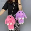 Mochilas Lindo conejo de peluche bolso de un solo hombro bolsos cruzados conejito japonés conejo de peluche juguete niños mochila escolar juguetes de regalo para niños L231108