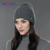 Berretti Beanie/Teschio ENJOYFUR Donna Autunno Inverno Cappelli Elastico lavorato a maglia di lana di cotone Gorro Solid Multicolori Berretti Berretto High-end Carino Cappelli casual 231108