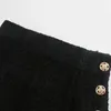 Юбки BBWM 2023 Женщины твидовые черные винтажные повседневные элегантные офисные юбка женская уличная одежда Слим Хай -Талия Мини Шик