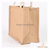 Sublimation Blanks Plain Natural Tote Bag Small Jute Bags For Diy Hand Painting Blank Polyester Canvas Totes With Handles Drop Deliv Dh0Pz