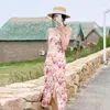 Casual Kleider Frauen Lange Floral Bodycon Slip Kleid Sommer 2023 Runway Backless Boho Vintage Koreanische Fee Urlaub Party Wrap