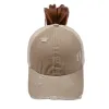 Criss Cross Pony Ponytail Baseball Caps pour femmes, chapeaux de camionneur en maille en détresse lavés avec Léopard Camo Patterns LL