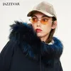 Parkas femininas para baixo 2023 moda feminina ferramentas parker jaqueta solta com capuz grande gola de pele médio longo casaco 231108