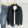 Mäns tröjor stickade för män Cardigan Plain Man kläder Collar Collar Jacka Solid Color Coat 2023 Trend Korean Fashion X S