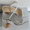 Sandales uniques en forme d'oeuf talon étrange femmes de luxe en cuir véritable Sexy bande étroite Slingbacks chaussures d'été 230408