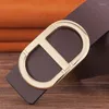 Bälten Kvinnor och herrmode reversibelt guld Silver Metal Buckle High Quality Wide Belt 3,8 cm Business