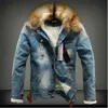 Erkek Ceketler Kış Erkek Denim Ceket Yeni Kalın Kalın Sıcak Jean Dış Giyim Coats Street Style Denim Katlar Erkek Plus Kadife Kotları 6xlzln231108