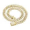 Großhandel Hip Hop zweifarbige Diamant-Kettenglieder-Edelstein-Halskette Miami Cuban für Männer