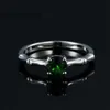 Anelli a grappolo Design unico Gemma di diopside cromata naturale Anello in argento sterling 925 Forma di bambù Regalo di festa per donna Semplice gioiello di moda