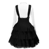 Sıradan Elbiseler Kadın Klasik Lolita Elbise Vintage Exputess Maid cosplay anime kız siyah uzun kolu gotik gömlek dantel mini