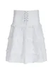 Rokken Dames S Hoge Taille Ruche Minirok Geplooide Laagzoom Effen Kleur Flowy A-lijn Swing Strand Kort