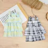 Dog Apparel Puppy Princess Dress Spring Summer Fashion Plaid Skirt Pet Cute Designer Harness Small Vest Cat Clothes Chihuahua Poodle