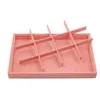 Jewelry Pouches Pink Velvet Ring Display Organizer Case Tray Holder B/M/S Necklace Earrings Storage Box Showcase Stand