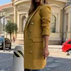 Women's Trench Coats Classic Women Greatcoat Solid Color Turn-Down Collar Autumn Winter Long Style Pure Woolen Overcoat