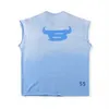 Men's T-Shirts 2023 Embroidered Sp5der Sleeveless T-shirt Men Women 1 1 Tie Dye Young Thug Spider Tee Oversize Blue Vintage 555555 Tops