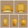 Pendantlampor ZK50 Lamp Handwoven Bamboo Art Bedroom Kitchen Matsal Dekorativ ljuskrona AA230407