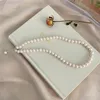 ペンダントネックレスAshiqi Natural Freshwater Pearl Necklace 925 Sterling Silver Jewelry for Womenギフト231108